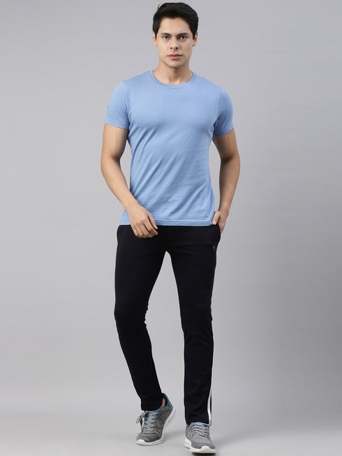 Navy Blue Solid Track Pant